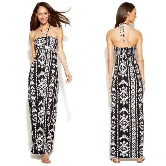 INC International Concepts Dresses & Skirts - 273 - NWOT INC Petite Tribal Print Maxi Halter Dress